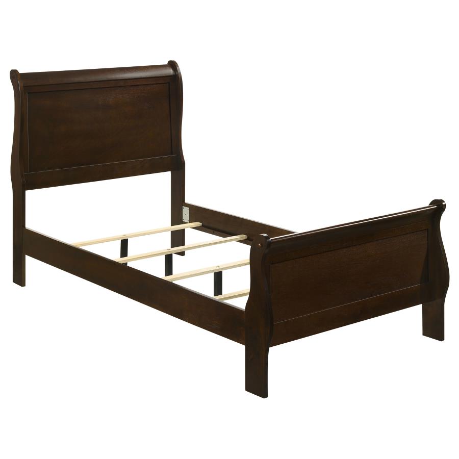 (image for) Louis Philippe Wood Twin Sleigh Bed Cappuccino - Click Image to Close