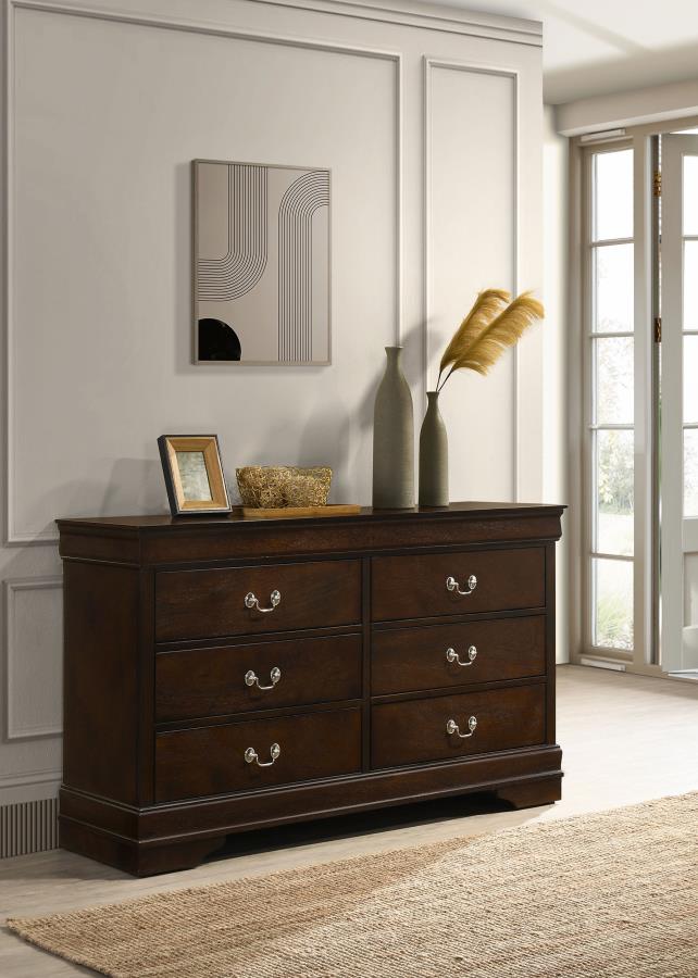 (image for) Louis Philippe 6-drawer Dresser Cappuccino