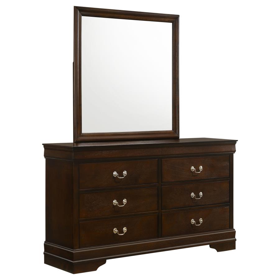 (image for) Louis Philippe 6-drawer Dresser with Mirror Cappuccino - Click Image to Close