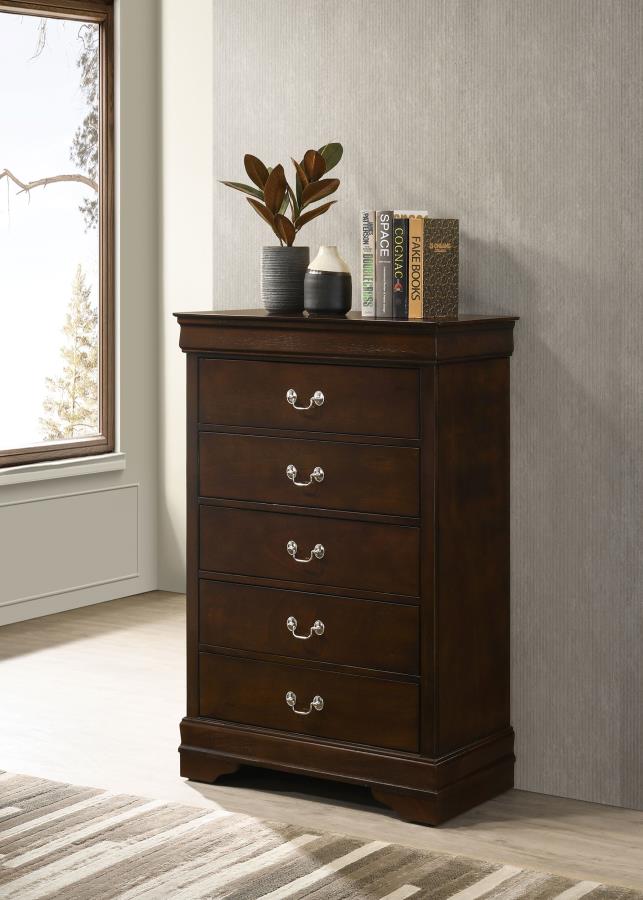 (image for) Louis Philippe 5-drawer Bedroom Chest Cappuccino