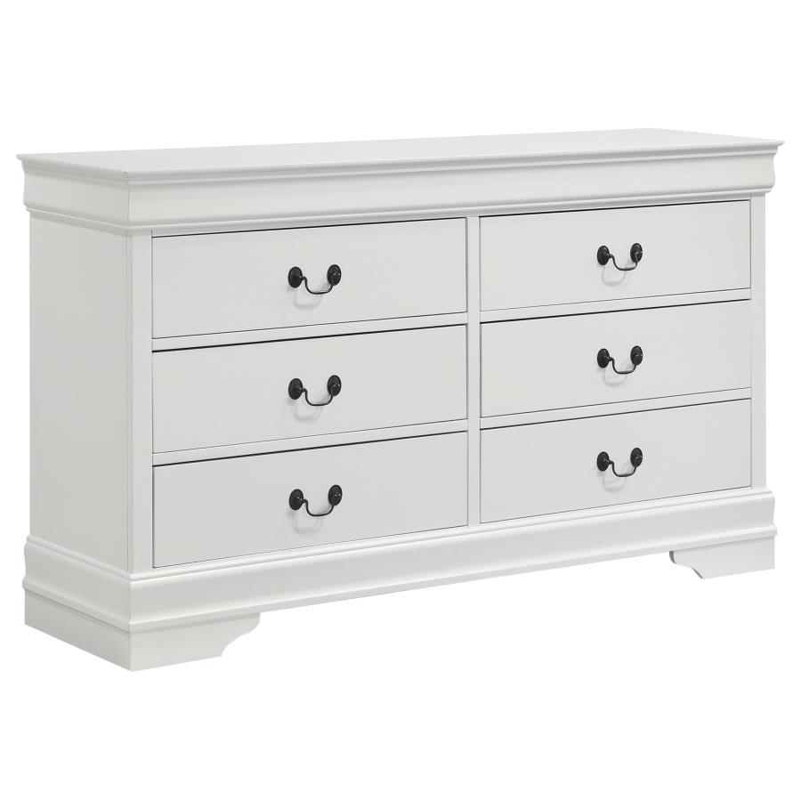 (image for) Louis Philippe 4-piece Full Bedroom Set White