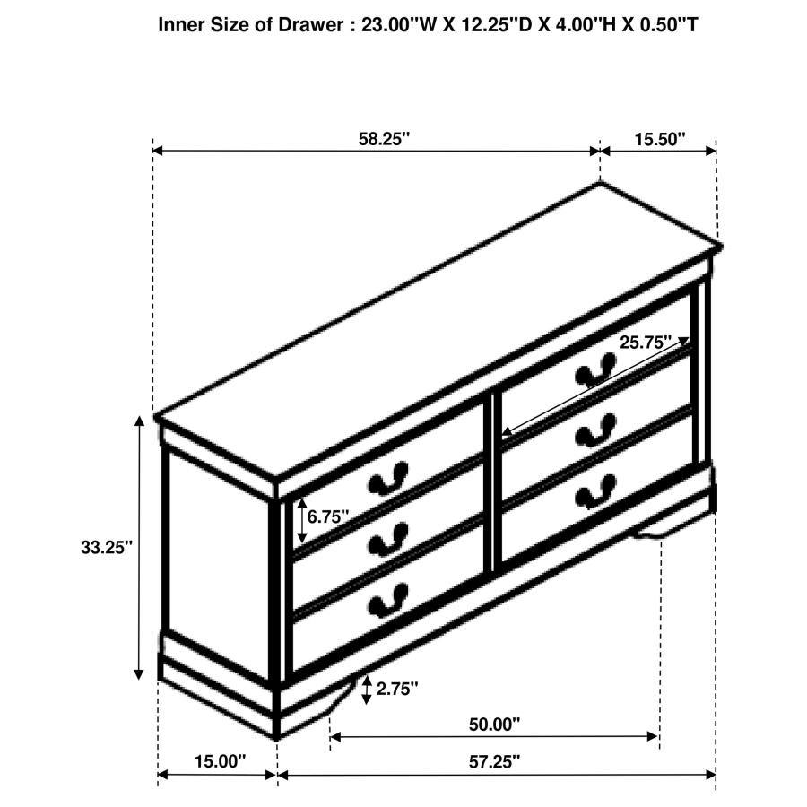 (image for) Louis Philippe 4-piece Full Bedroom Set White