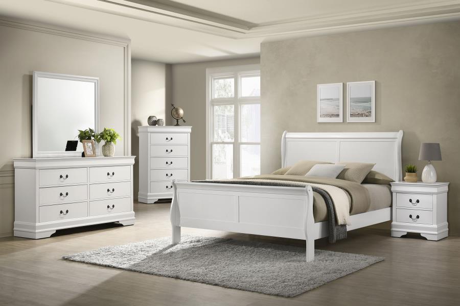 (image for) Louis Philippe 5-piece Full Bedroom Set White