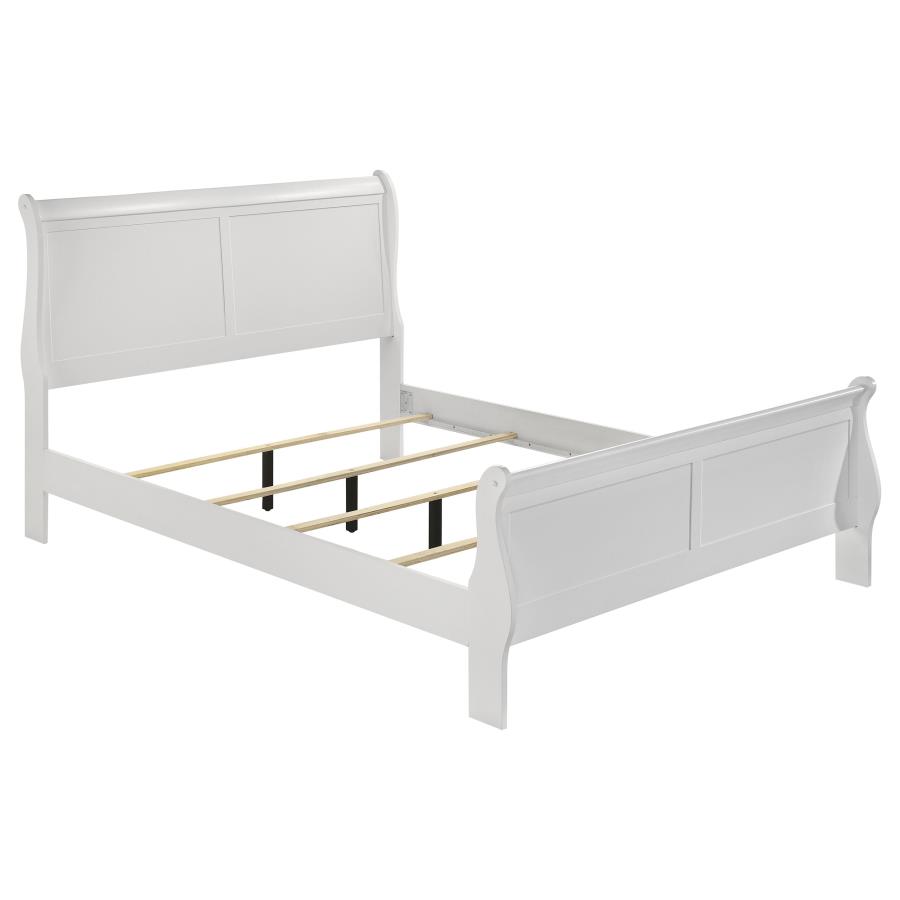 (image for) Louis Philippe 47-inch Full Sleigh Panel Bed White - Click Image to Close