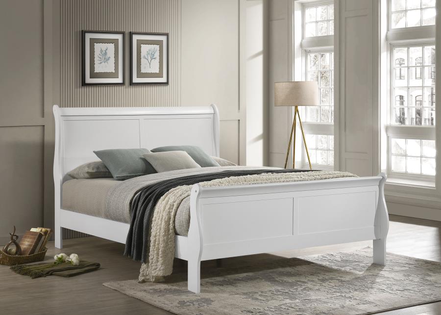 (image for) Louis Philippe 47-inch Full Sleigh Panel Bed White