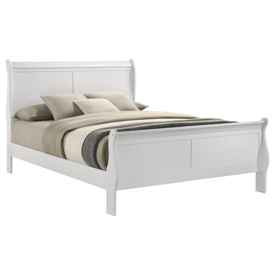 (image for) Louis Philippe 47-inch Eastern King Sleigh Panel Bed White