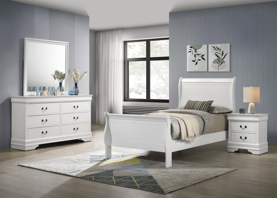 (image for) Louis Philippe 4-piece Twin Bedroom Set White - Click Image to Close