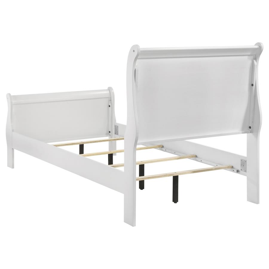 (image for) Louis Philippe 47-inch Twin Sleigh Panel Bed White