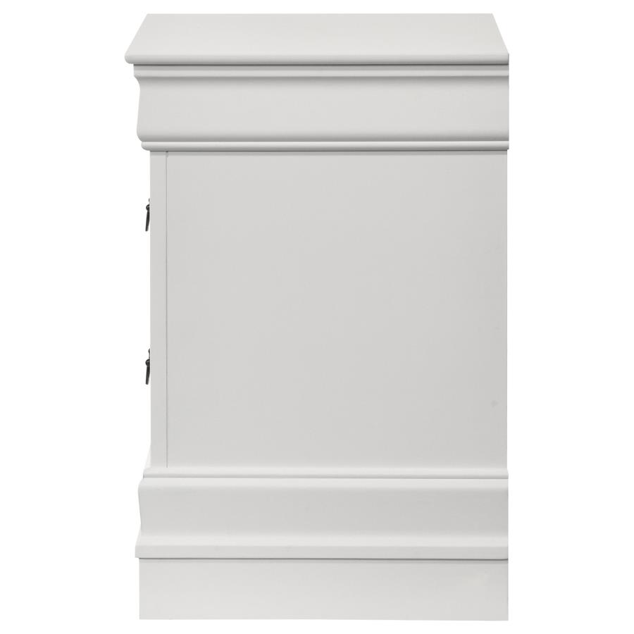 (image for) Louis Philippe 2-drawer Nightstand Bedside Table White