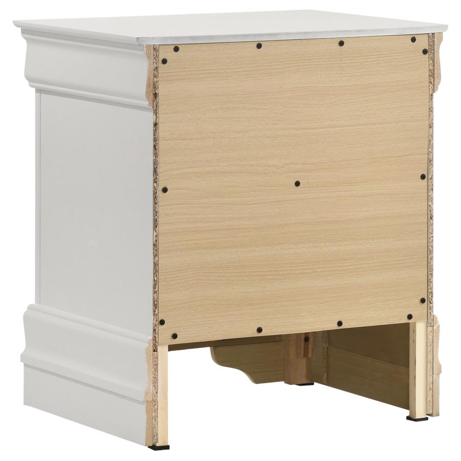 (image for) Louis Philippe 2-drawer Nightstand Bedside Table White