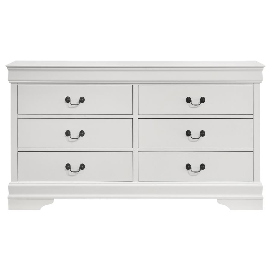 (image for) Louis Philippe 6-drawer Dresser White