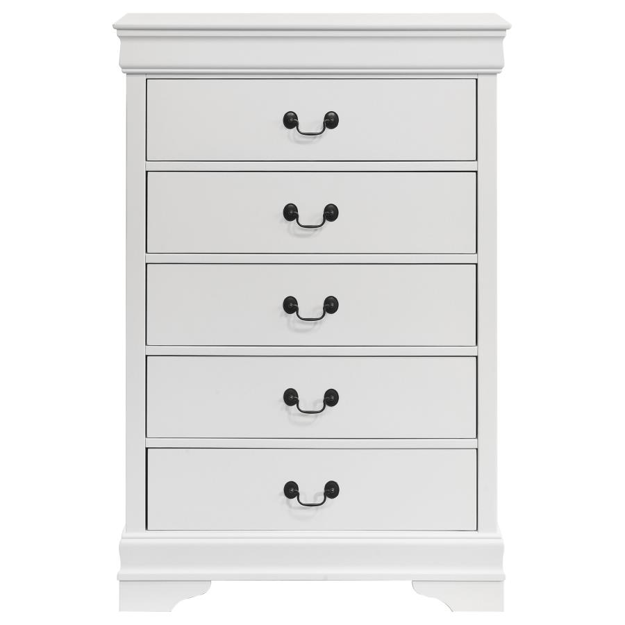 (image for) Louis Philippe 5-drawer Bedroom Chest White