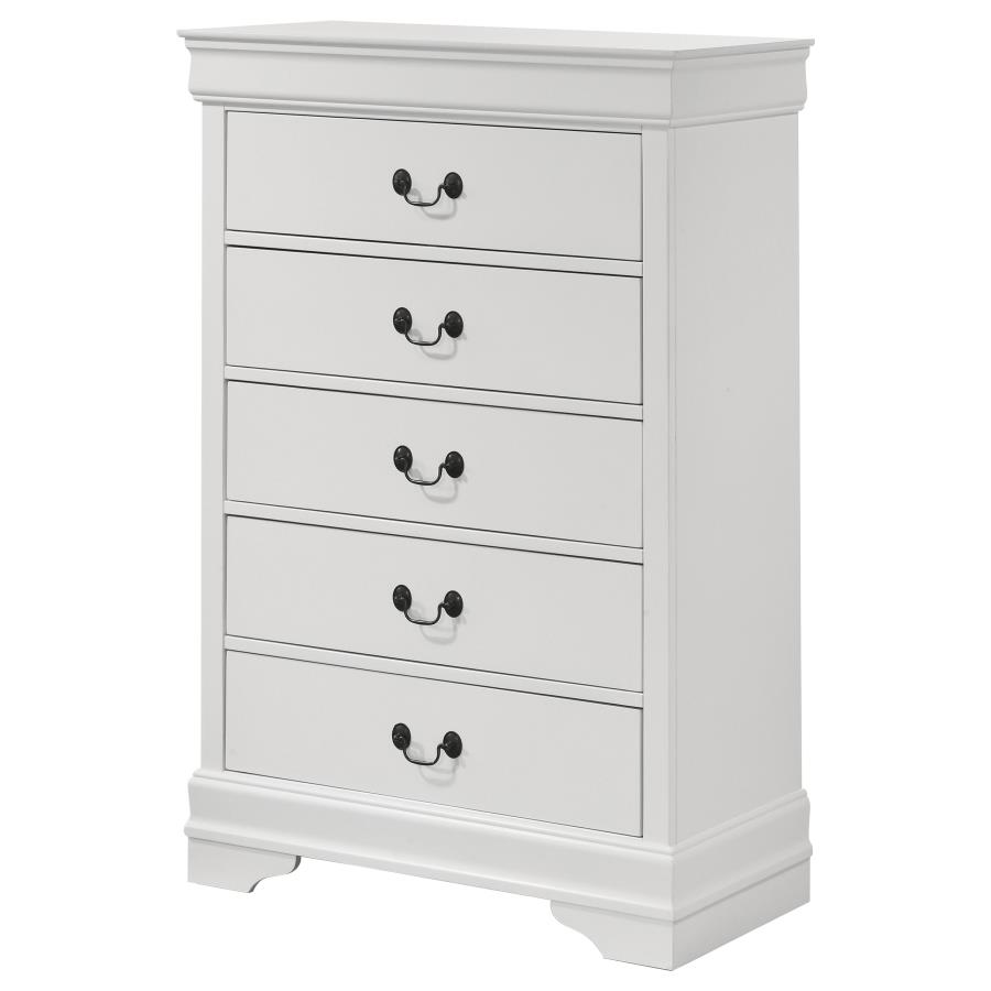 (image for) Louis Philippe 5-drawer Bedroom Chest White