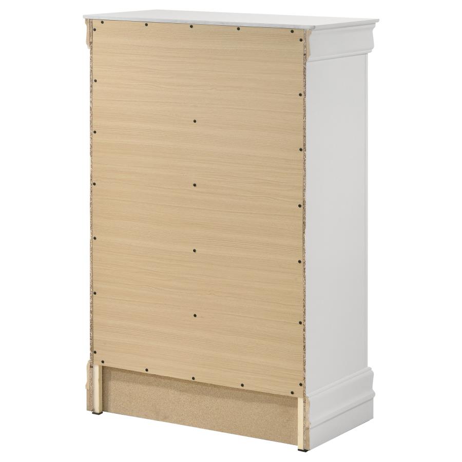 (image for) Louis Philippe 5-drawer Bedroom Chest White