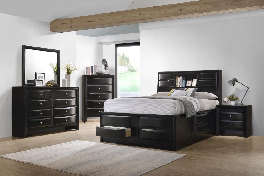 Modal Additional Images for Briana Wood Eastern King Storage Bookcase Bed Black