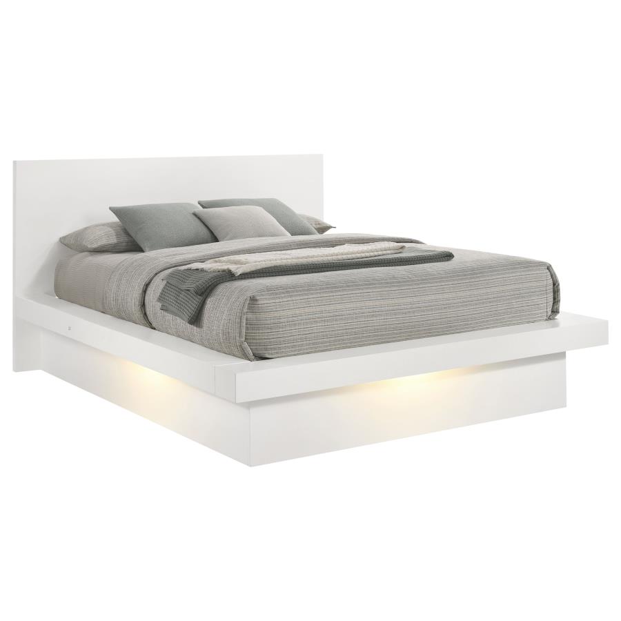 (image for) Jessica Wood California King LED Panel Bed Cream White