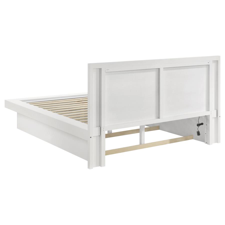 (image for) Jessica Wood California King LED Panel Bed Cream White