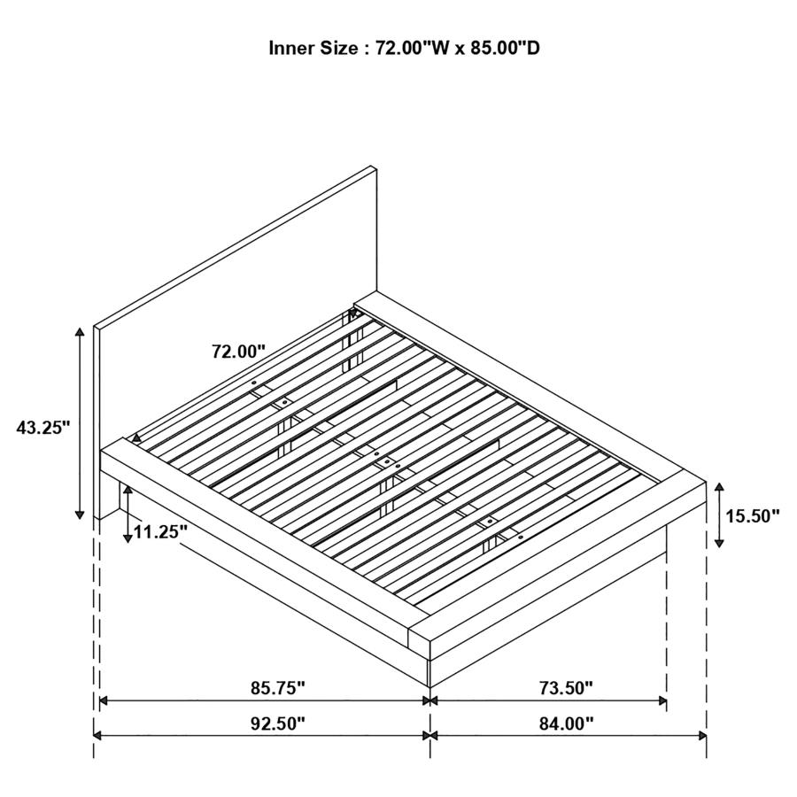 (image for) Jessica Wood California King LED Panel Bed Cream White