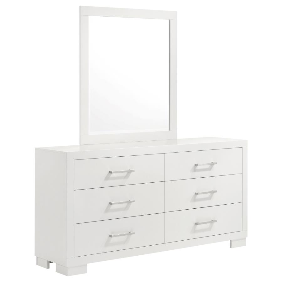 (image for) Jessica 6-drawer Dresser with Mirror Cream White - Click Image to Close