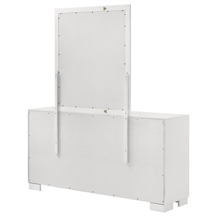 (image for) Jessica 6-drawer Dresser with Mirror Cream White