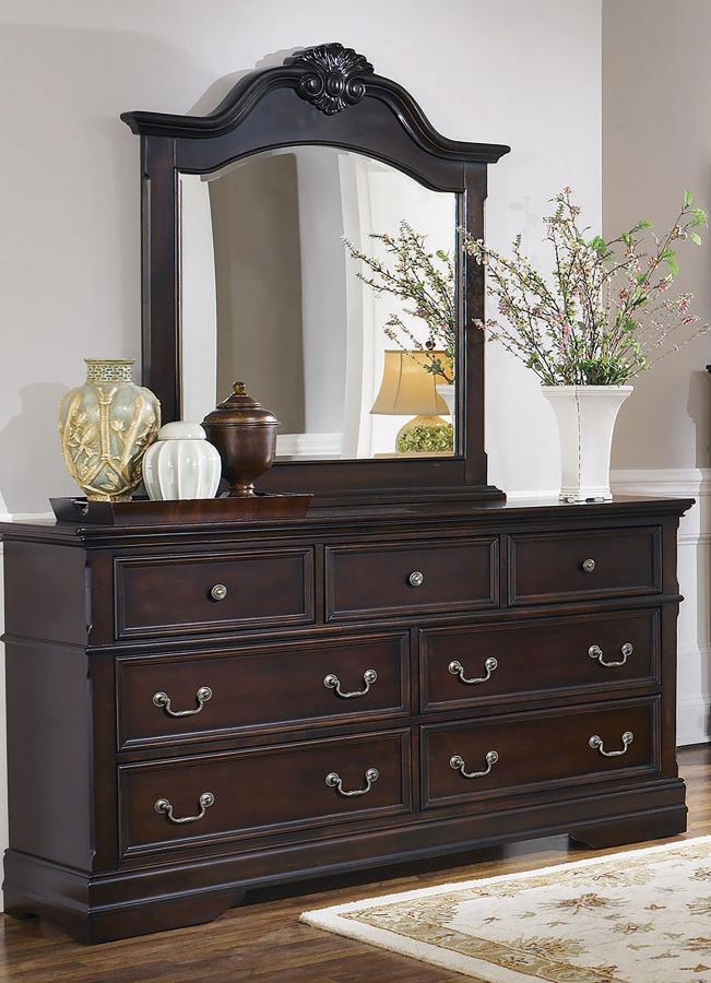 (image for) Cambridge 7-drawer Dresser with Mirror Cappuccino