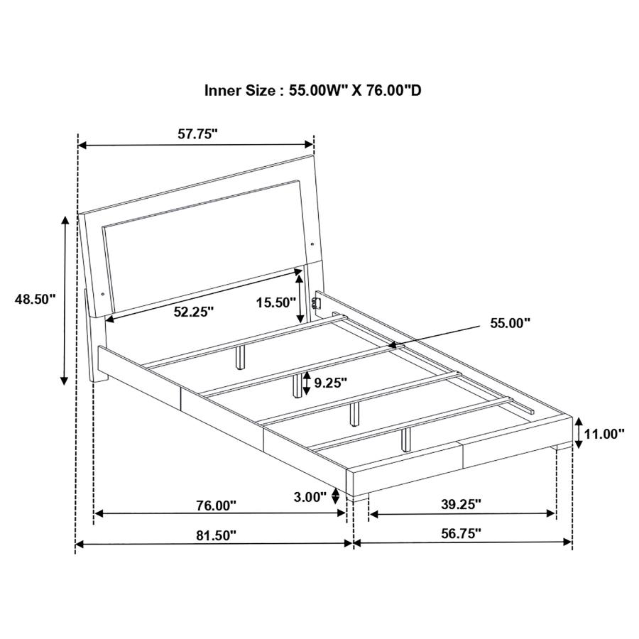 (image for) Felicity Wood Full LED Panel Bed White High Gloss