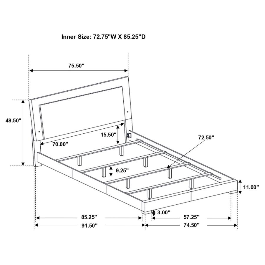 (image for) Felicity Wood California King LED Panel Bed White High Gloss