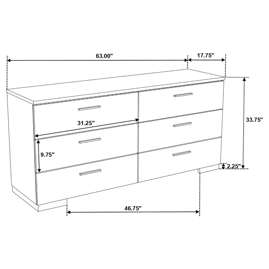 (image for) Felicity 4-piece Twin Bedroom Set White High Gloss