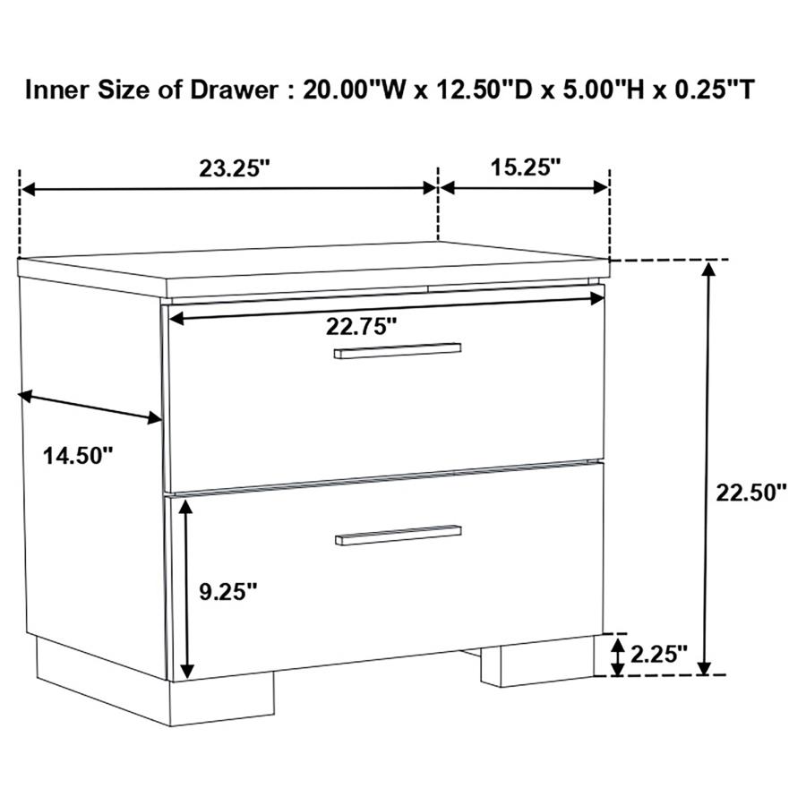 (image for) Felicity 5-piece Twin Bedroom Set White High Gloss