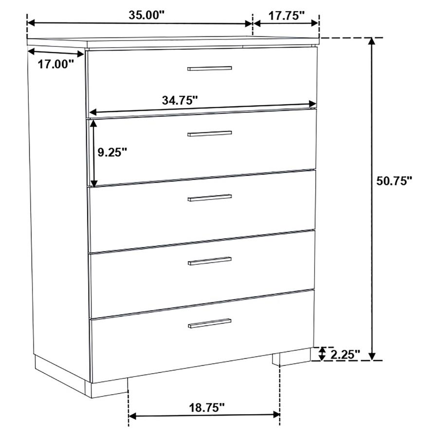 (image for) Felicity 5-piece California King Bedroom Set White Gloss