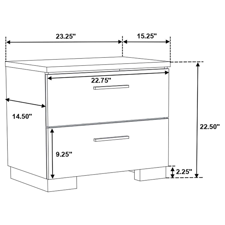 (image for) Felicity 4-piece Queen Bedroom Set White High Gloss