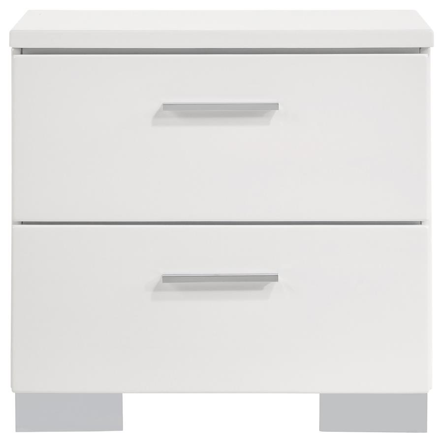 (image for) Felicity 2-drawer Nightstand White High Gloss