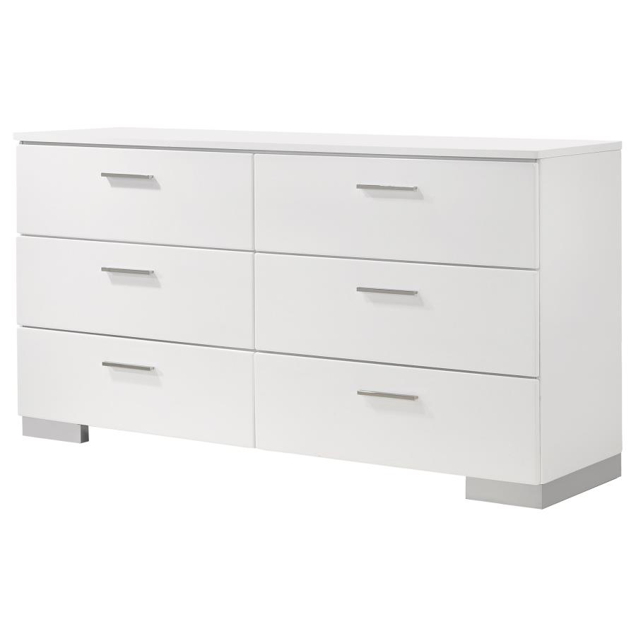 (image for) Felicity 6-drawer Dresser White High Gloss