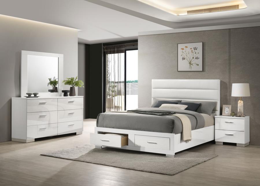 (image for) Felicity 4-piece Eastern King Platform Bedroom Set White