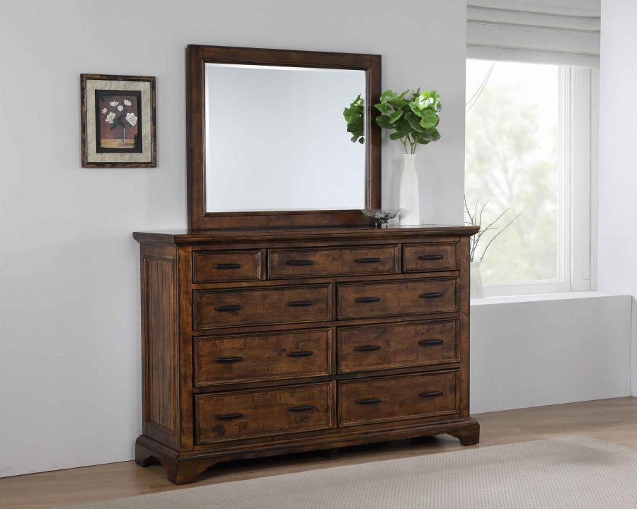 (image for) Elk Grove 9-drawer Dresser with Mirror Vintage Bourbon