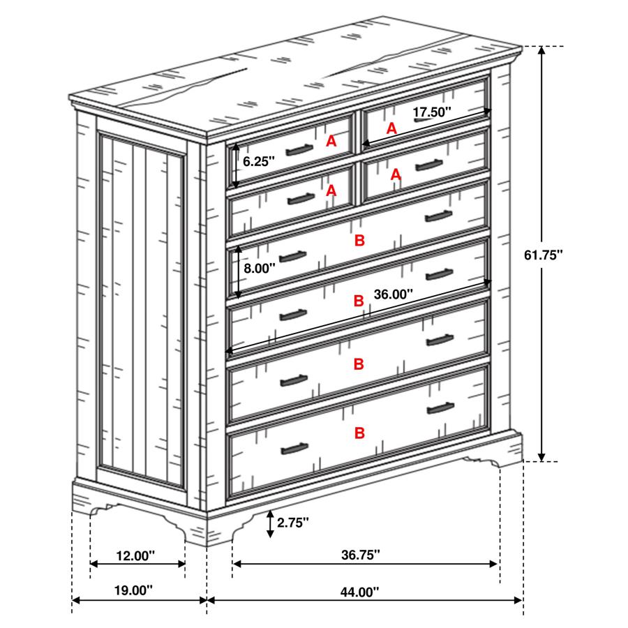 (image for) Elk Grove 7-drawer Bedroom Chest Vintage Bourbon