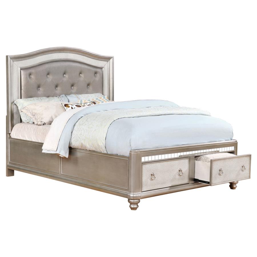 (image for) Bling Game 5-piece Queen Bedroom Set Metallic Platinum