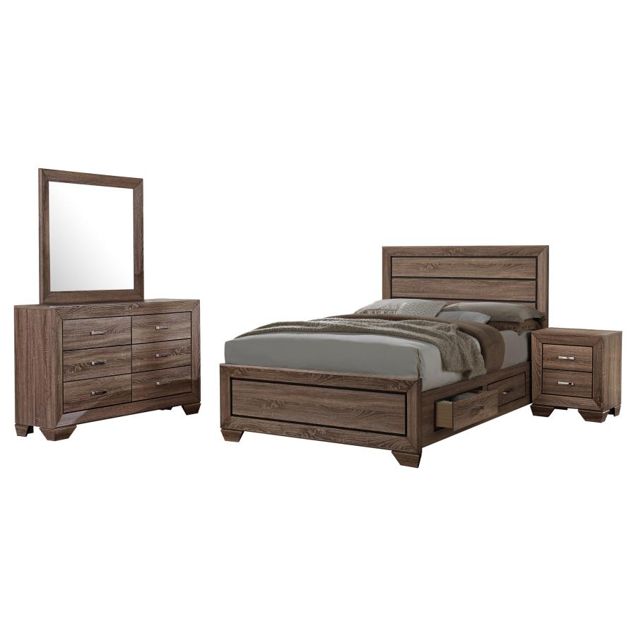 (image for) Kauffman 4-piece Queen Bedroom Set Washed Taupe - Click Image to Close