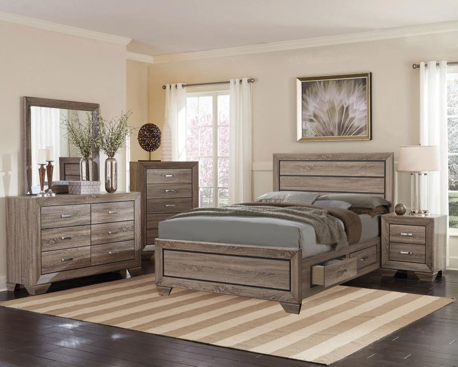 Modal Additional Images for Kauffman Wood Queen Storage Panel Bed Washed Taupe