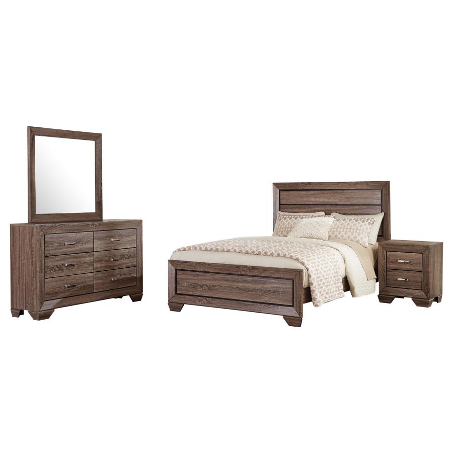 (image for) Kauffman 4-piece Eastern King Bedroom Set Washed Taupe - Click Image to Close