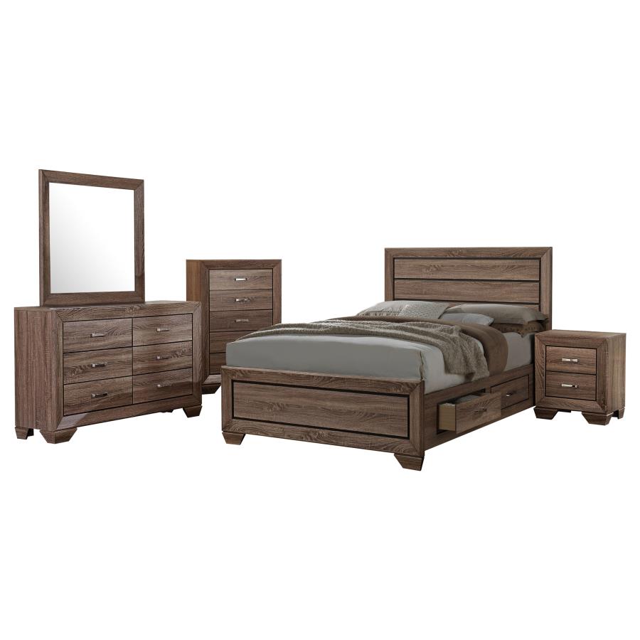 (image for) Kauffman 5-piece Eastern King Bedroom Set Washed Taupe - Click Image to Close