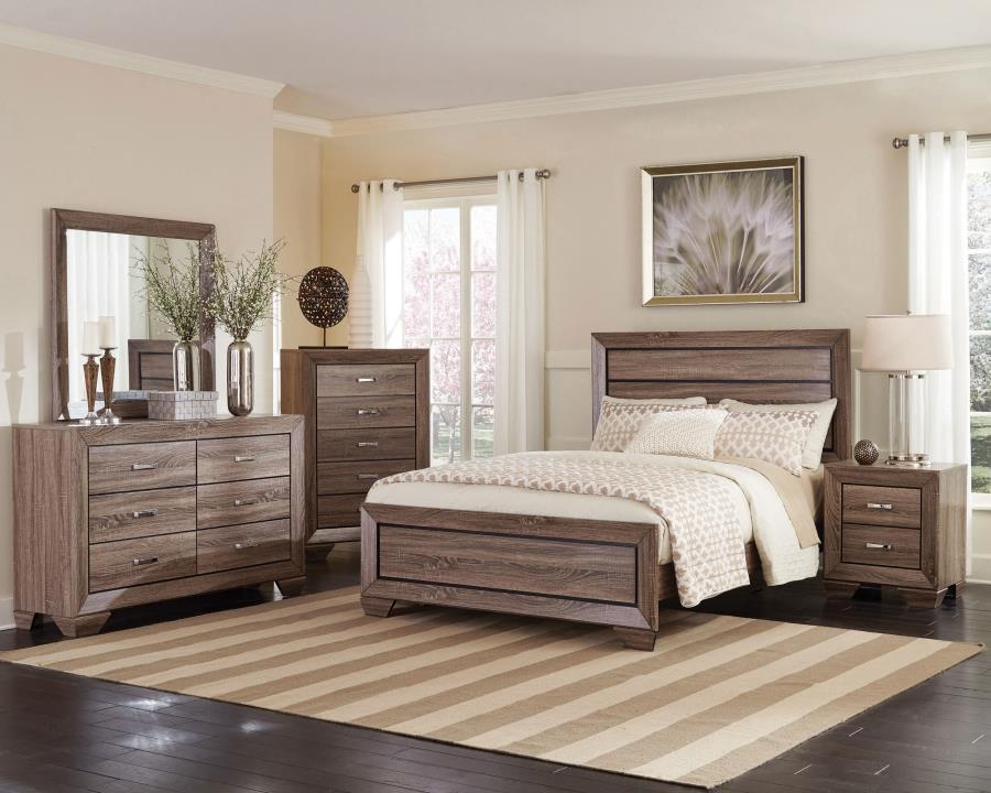 (image for) Kauffman 5-piece Eastern King Bedroom Set Washed Taupe