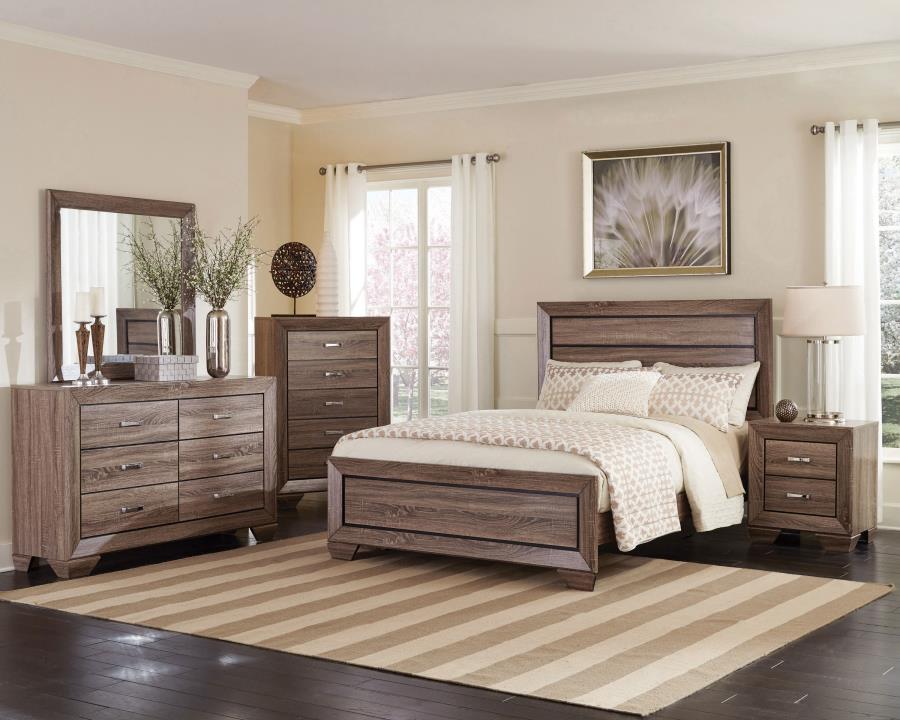 (image for) Kauffman Wood Eastern King Panel Bed Washed Taupe