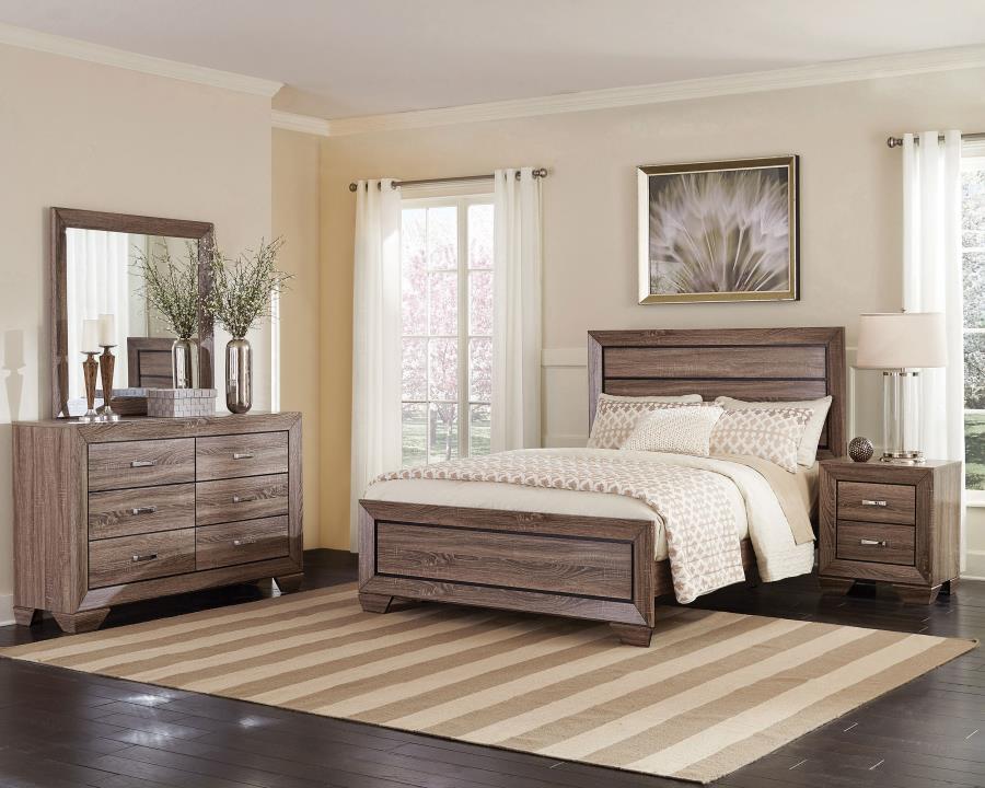 (image for) Kauffman 4-piece Queen Bedroom Set Washed Taupe