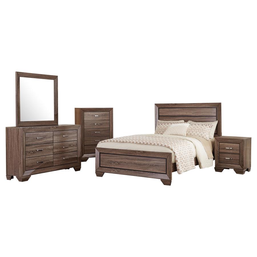 (image for) Kauffman 5-piece Queen Bedroom Set Washed Taupe - Click Image to Close