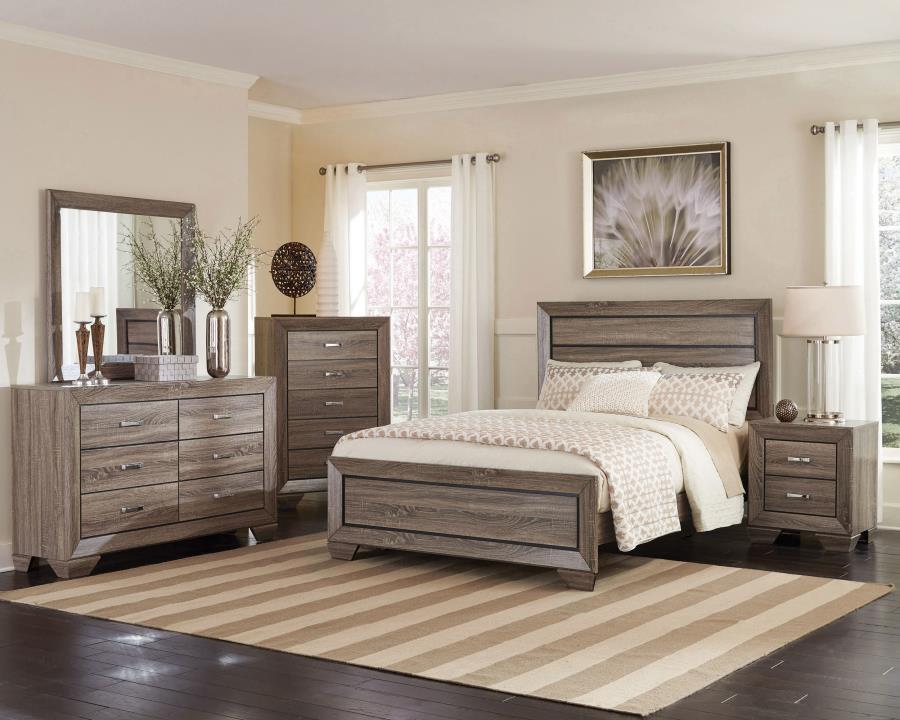 Modal Additional Images for Kauffman Wood Queen Panel Bed Washed Taupe