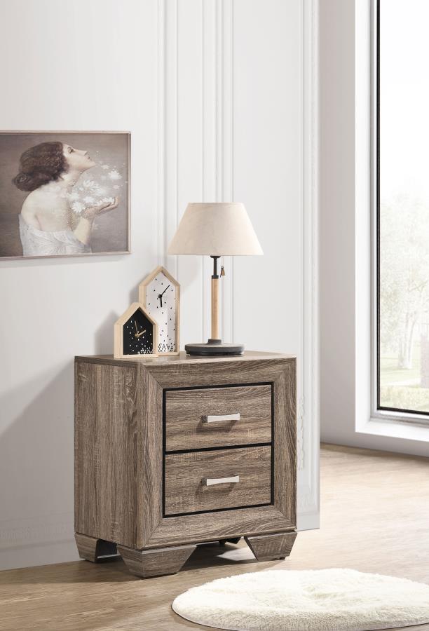 (image for) Kauffman 2-drawer Nightstand Washed Taupe