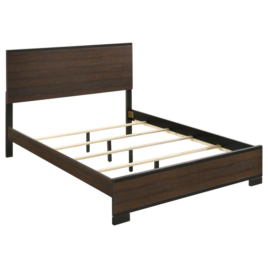 (image for) Edmonton Wood California King Panel Bed Rustic Tobacco