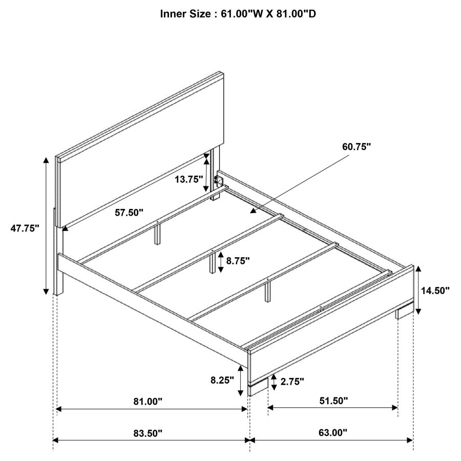 (image for) Edmonton Wood Queen Panel Bed Rustic Tobacco