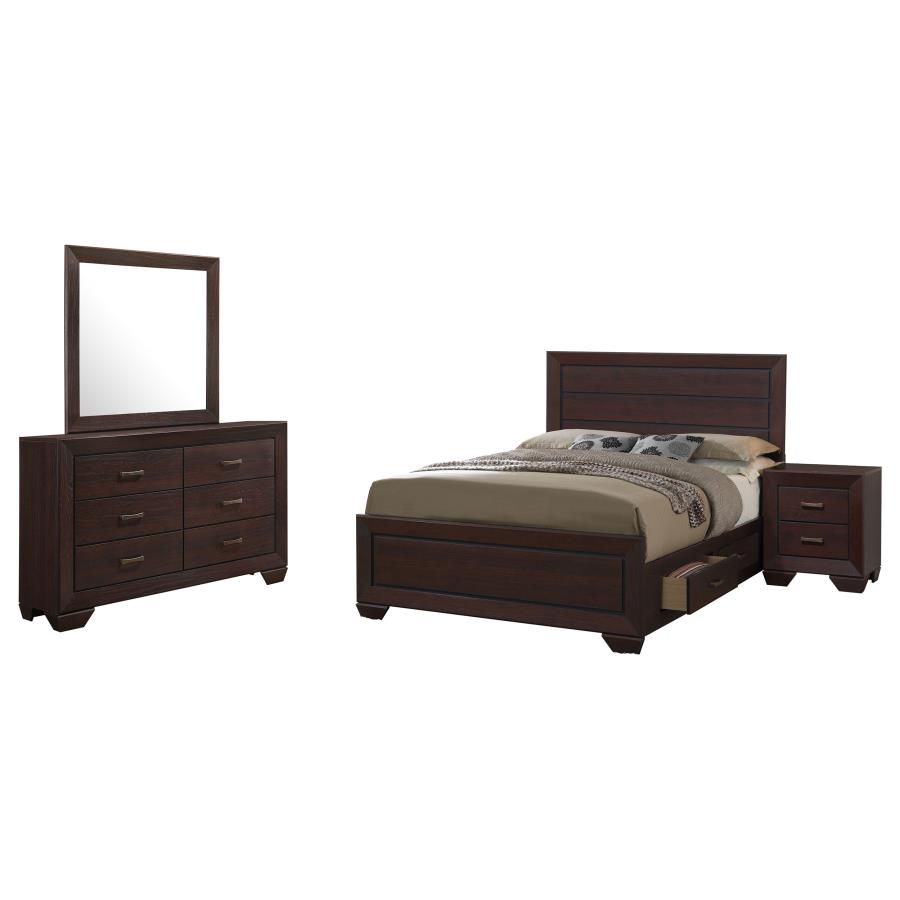 (image for) Kauffman 4-piece Eastern King Bedroom Set Dark Cocoa - Click Image to Close